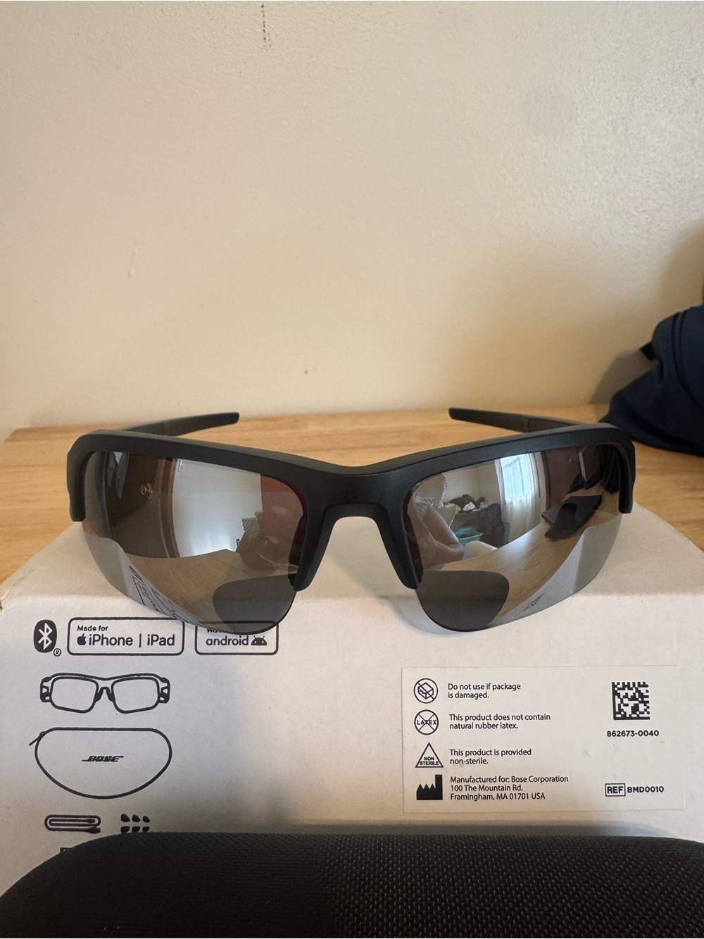 Bose Black Sport Sunglasses with Mirrored Lenses